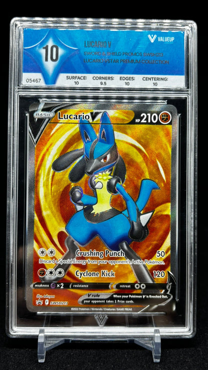 Lucario V #SWSH213 – VALUE UP 10 (Gem Mint)