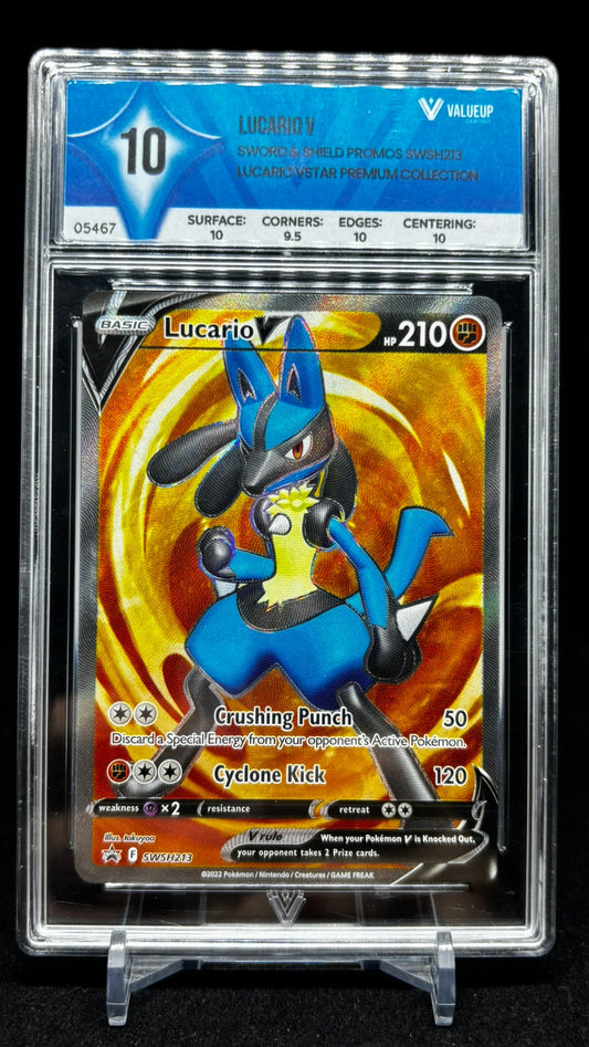 Lucario V #SWSH213 – VALUE UP 10 (Gem Mint)