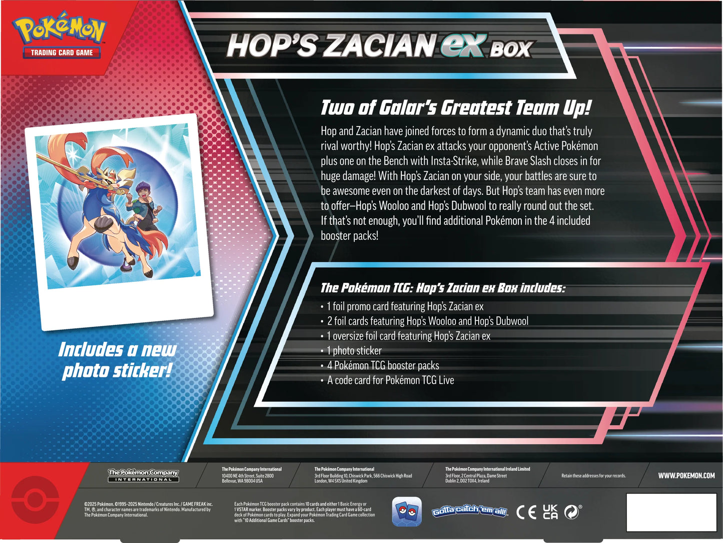 Scarlet & Violet: Hop y Zacian Ex Box En Ingles